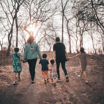 family from behind